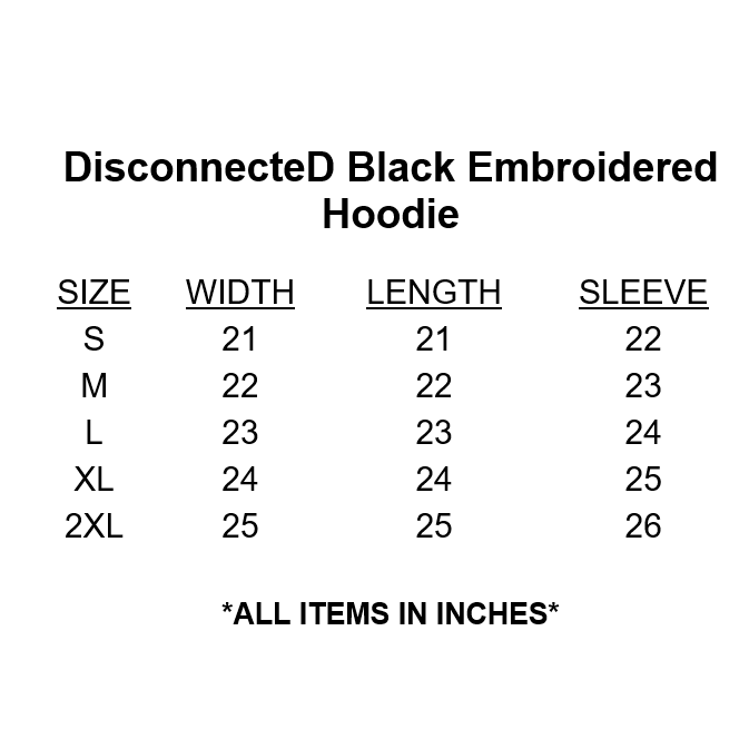 Our "DisconnecteD" black fleece-lined hoodie is professionally embroidered with white cursive letters with two black capital D's on each end. Above the word "DisconnecteD," sits a white unconnected power cord. I focus on the word, "DisconnecteD," quite a bit in my product line because it really describes how I felt when I had PPD - disconnected from the world, from my baby, and from myself.