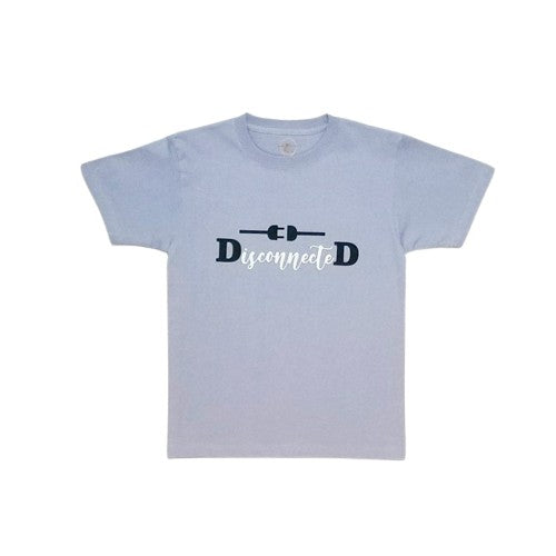 Our "DisconnectedD" t-shirt is professionally screen printed featuring a pretty lavender shirt with white cursive letters with two black capital D's on each end. Above the word, "DisconnecteD" sits a black unconnected power cord. This is exactly how I felt after having my son - disconnected from the world, from my baby, and from myself. This terrible loneliness resulted in alienating myself from my family, and thinking that I couldn't do anything right for my child.