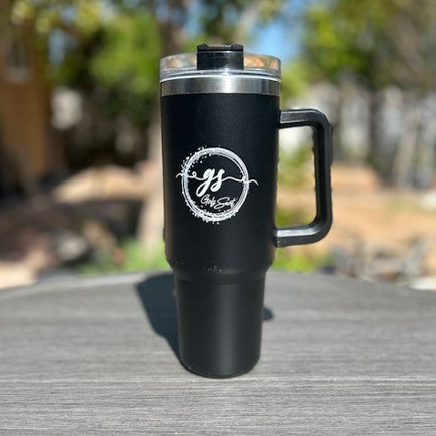 Experience the ultimate blend of style and functionality with the Girlz Secret Black 40oz Tumbler - keep your drinks hot or cold, sip in style every day, and impress your loved ones with a trendy gift idea. With its large capacity and cupholder-friendly design, this black beauty is perfect for those on-the-go moments.  Introducing the Girlz Secret Black 40oz Tumbler - a must-have for any trendy beverage connoisseur. 
