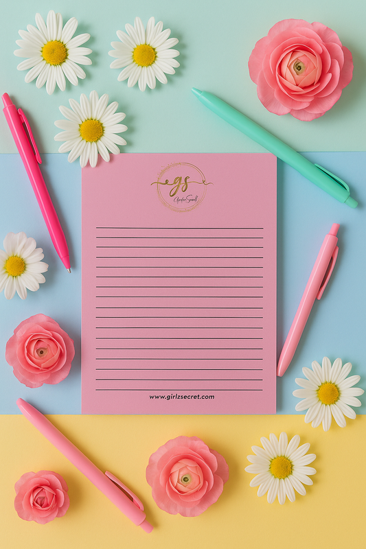 Girlz Secret Notepad Pink 5x7