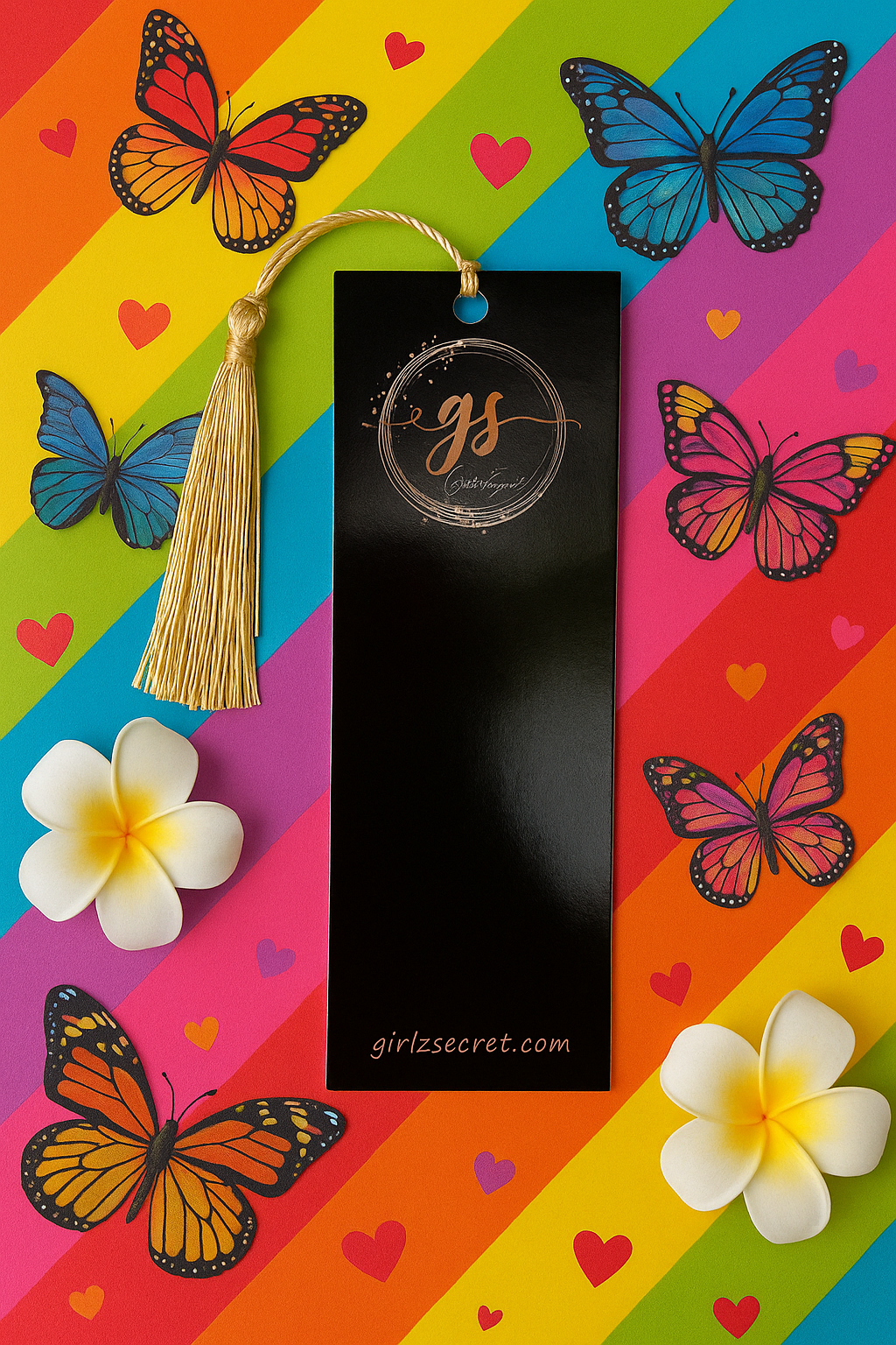 Girlz Secret Black Bookmark with Gold Tassel
