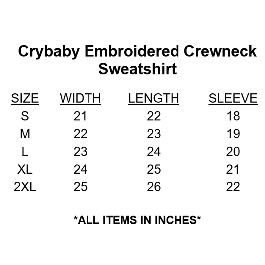 Our "Crybaby" sweatshirt for women is professionally embroidered featuring a soothing sky blue fleece-lined crewneck sweatshirt with white cursive lettering and two black teardrops on each side. Postpartum Depression can be a frightening experience, and it's normal to feel like a "Crybaby" sometimes. After giving birth to my son, I cried constantly for weeks for no apparent reason. Needless to say, I just felt very sad.