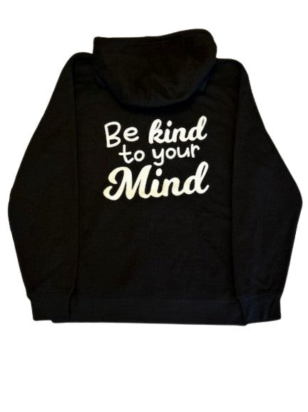 Zip up your kindness and take care of your mind with our Be Kind To Your Mind Hoodie, a reminder to love yourself and conquer depression.  The Be Kind To Your Mind Black Zipper Hoodie is more than just a piece of clothing. It embodies a meaningful message that goes beyond the surface level of fashion statements. This hoodie aims to remind people about the importance of taking care of their mental health and well-being, especially during challenging times such as depression. 