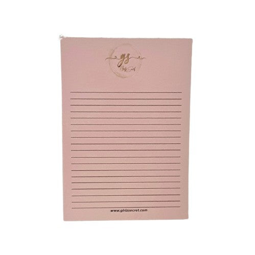 Our Girlz Secret pretty pink lined notepad is the ideal size to toss in your purse or diaper bag, to use as a shopping list or to-do list, or just to jot down your feelings for the day.  I have notepads in every room of my house, so it's nice to have one that reminds me that there are others going through what I went through, and that motivates me to get through the day a little easier.  DETAILS  5 x 7 inches. Lined pink notepad. 50 pages. Our Girlz Secret logo appears at the top of each page.